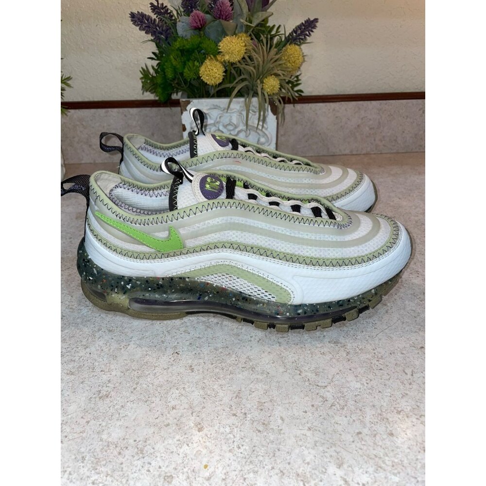 Nike Air Max 97 Crater Foam Sneakers Athletic Shoes Womens Size 8 Green & White